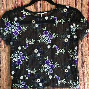 New UO sheer embroidered floral top!